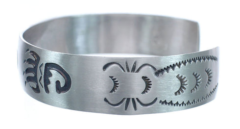 Native American Navajo Sterling Silver Bear Paw Cuff Bracelet JX123805